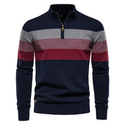 Tony | Zip-up Pullover Sweater Blue Shirts & Tops