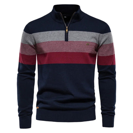 Tony | Zip-up Pullover Sweater Blue Shirts & Tops