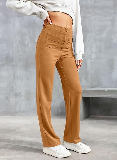 Laura | High-waisted Elastic Casual Pants Brown