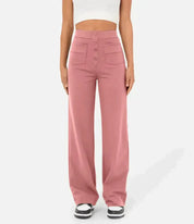 Laura | High-waisted Elastic Casual Pants Pink