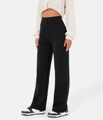 Laura | High-waisted Elastic Casual Pants Black