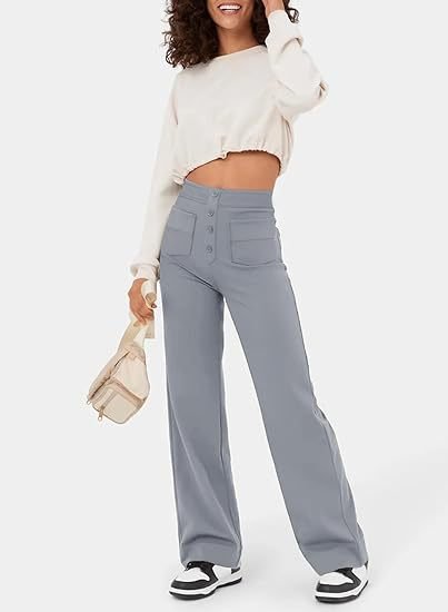 Laura | High-waisted Elastic Casual Pants Gray