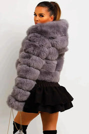 Fluffy Short Faux Fur Coat Fox Fur Coat