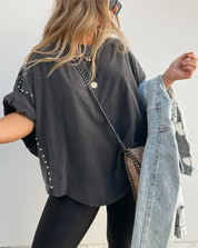 Brianna | Oversized T-Shirt With Studs Shirts & Tops