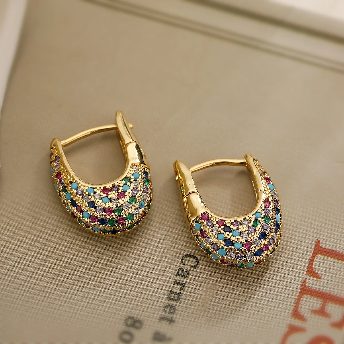Colourful Crystal Drop Earrings Earrings