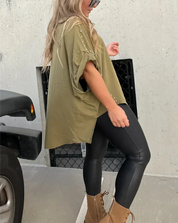 Brianna | Oversized T-Shirt With Studs Shirts & Tops