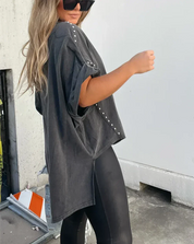 Brianna | Oversized T-Shirt With Studs Shirts & Tops