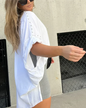 Brianna | Oversized T-Shirt With Studs Shirts & Tops