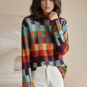 Mabel Cashmere Patchwork Turtleneck Sweater 2XL Sweater