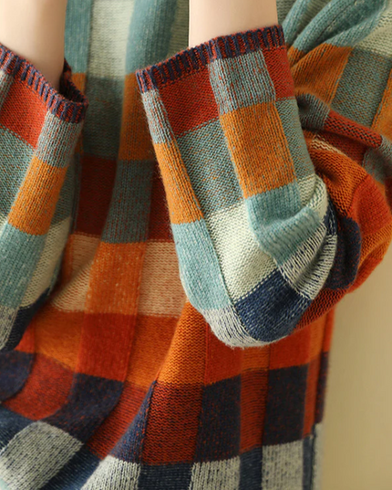 Cashmere Patchwork Turtleneck Sweater Sweater