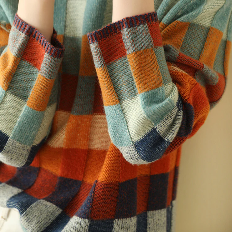 Mabel Cashmere Patchwork Turtleneck Sweater Sweater