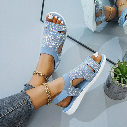 Women's Orthopedic Rhinestone Sandals Light blue Orthopedic Sandals