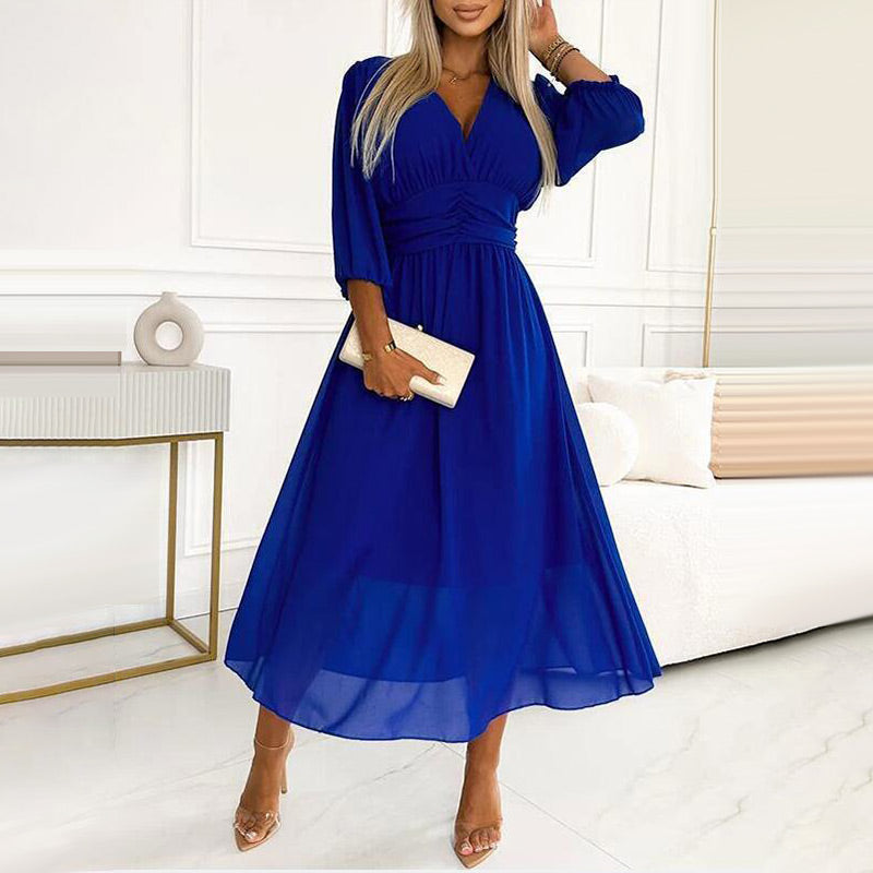 Jalisa | Silky Light Chiffon Dress Blue Dresses