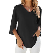 Aaliyah V-Neck Blouse Black Blouse