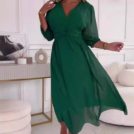 Jalisa | Silky Light Chiffon Dress Green Dresses