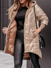 Women's Hooded Winter Jacket Brown Winter Jacket