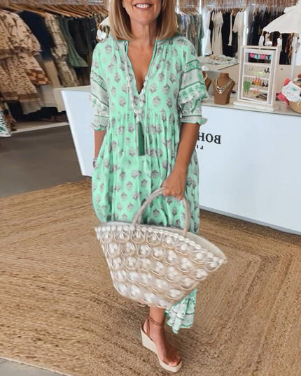 Isla | Radiant autumn dress Green Dresses