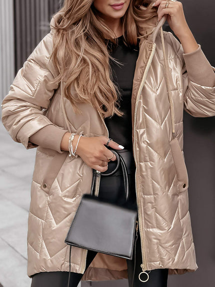 Women's Hooded Winter Jacket Khaki Winter Jacket