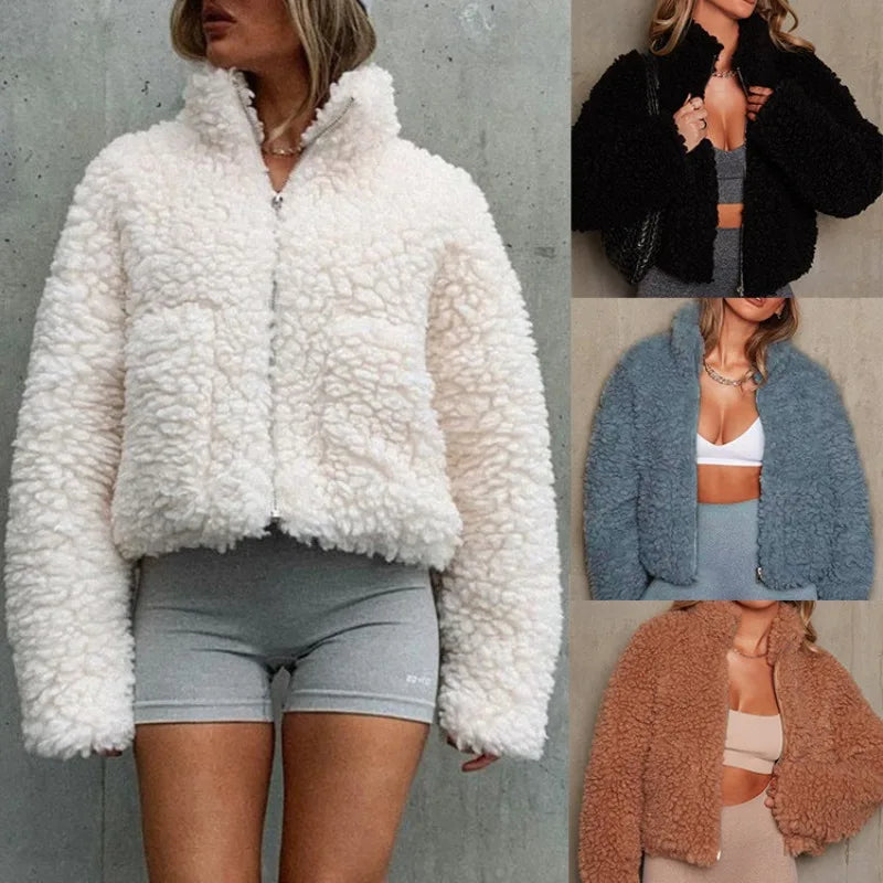 Amira Cropped Teddy Jacket Jackets