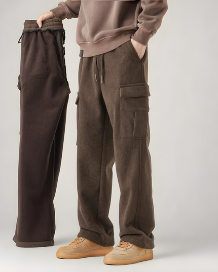 Cozy Cargo Sweatpants Brown Men Pants