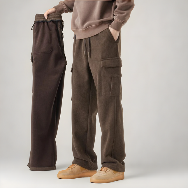 Cozy Cargo Sweatpants Brown Men Pants