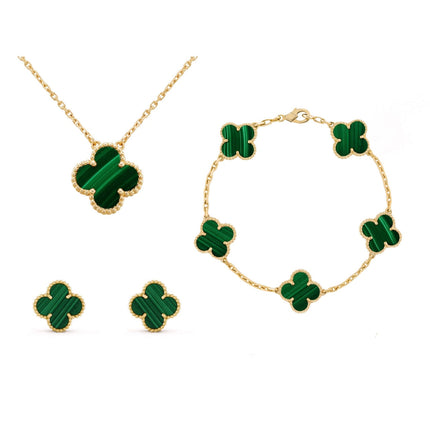Jade | Clover Set Green Necklace