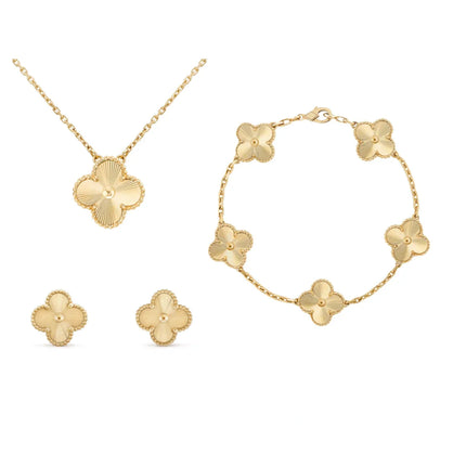Jade | Clover Set Gold Necklace