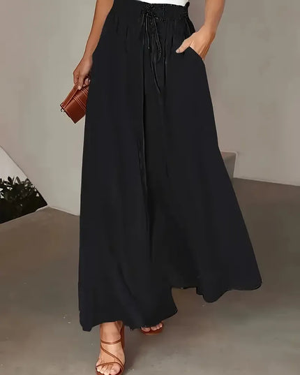 Lhaura – Comfy Summer Pants Black