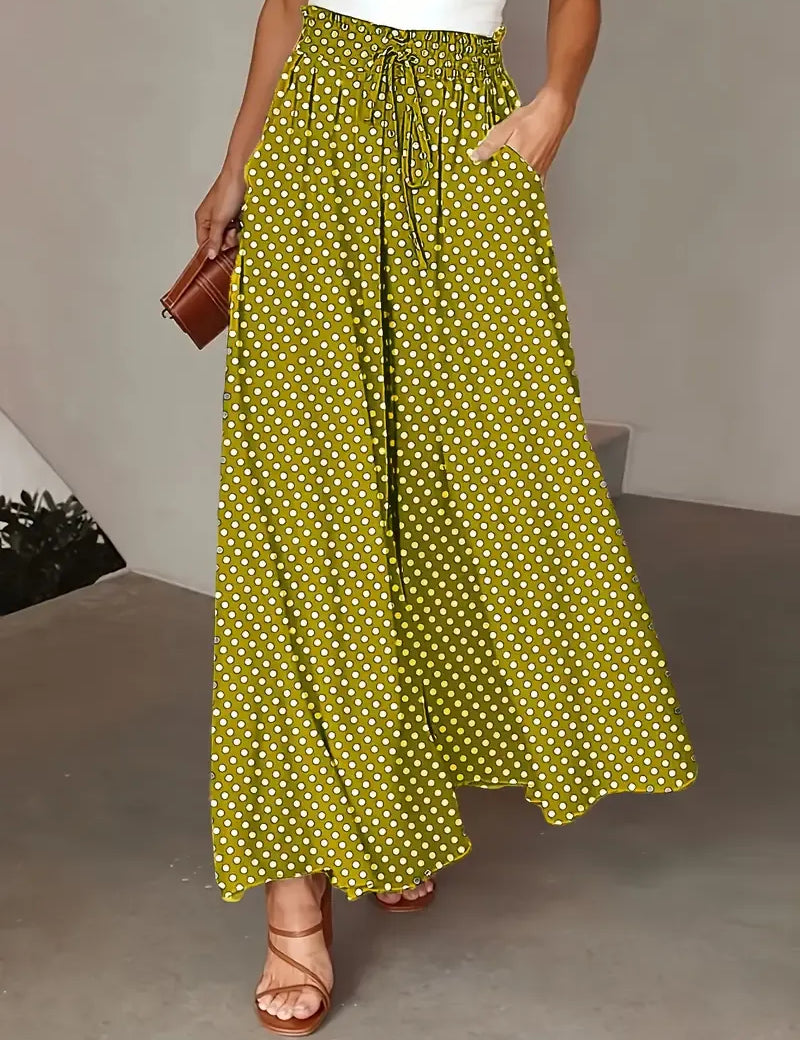 Lhaura Comfy Summer Pants Yellow Skirts