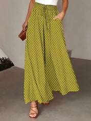 Lhaura Comfy Summer Pants Yellow Skirts