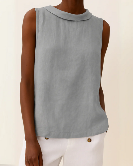 Kleah – Sleek Summer Collar Top Grey