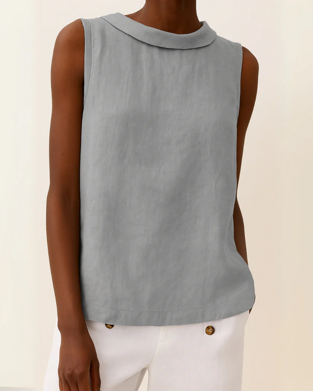 Kleah – Sleek Summer Collar Top Grey