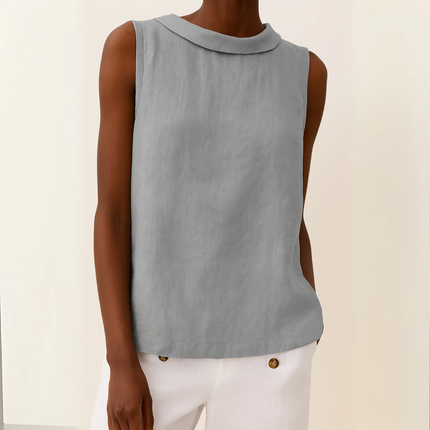 Kleah – Sleek Summer Collar Top Grey