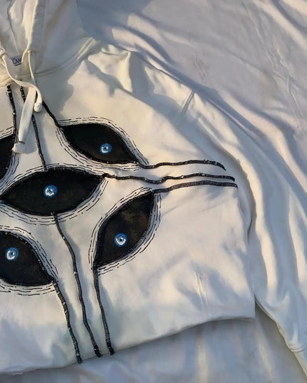 Harajuku Eye Patchwork Hoodie Men's Hoodie
