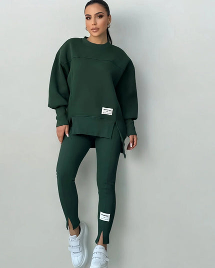Felicia™ | Casual Sweatshirt Leggings Set Green Two piece set