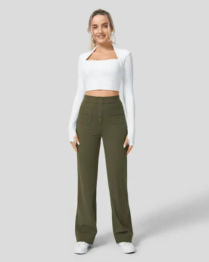 Jade | Elastic pants with high Waist Trousers