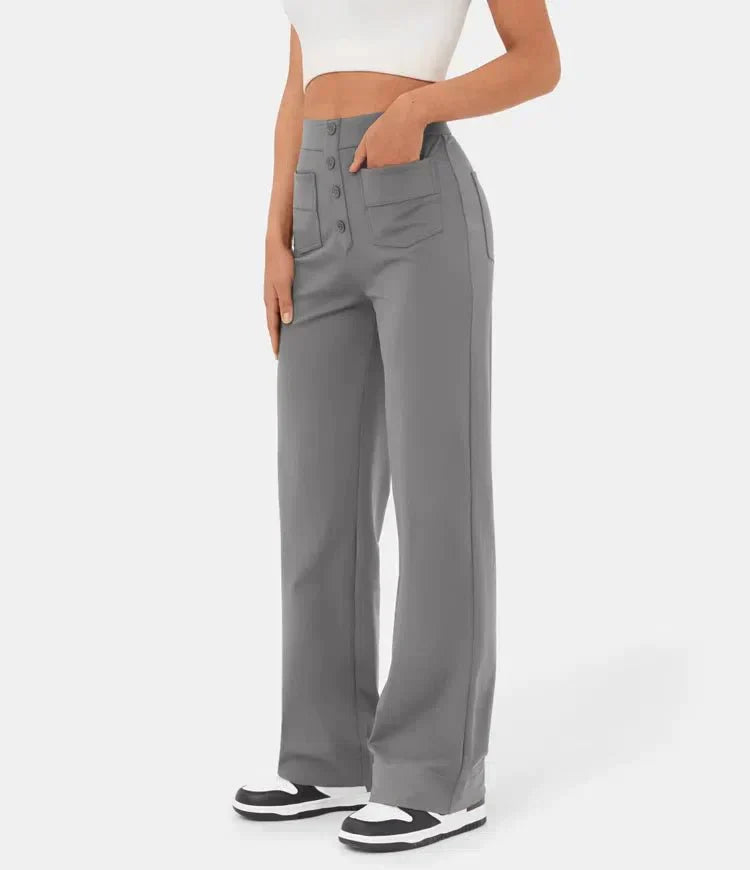 Jade | Elastic pants with high Waist Trousers