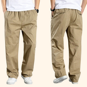 Jeffrey Cotton Cargo Pants – Relaxed Utility Fit Beige Men Pants