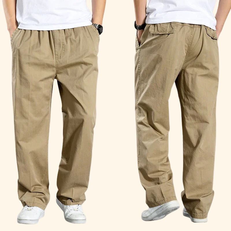 Jeffrey Cotton Cargo Pants – Relaxed Utility Fit Beige Men Pants