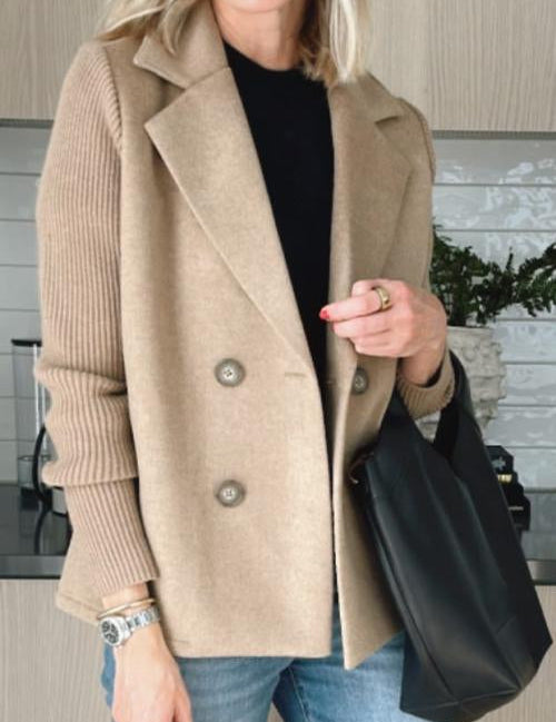 Sasha Casual Blazer Coat Khaki Women's Coats & Jackets