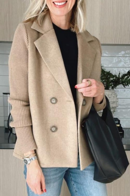 Sasha Casual Blazer Coat Khaki Women's Coats & Jackets