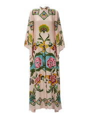 Exquisite Sunshine Floral Print Flowing Maxi Dress Dresses