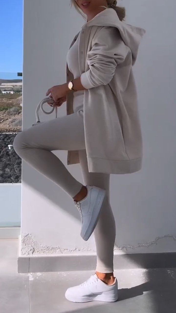 Cassandra | Hooded Cardigan Set Pullover/Sweater