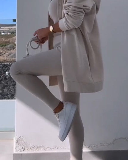 Cassandra | Hooded Cardigan Set Pullover/Sweater