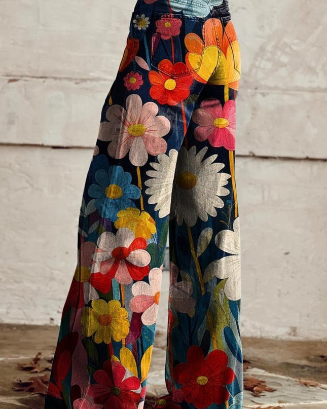 Boho Vibes Wide-Leg Trousers Trousers