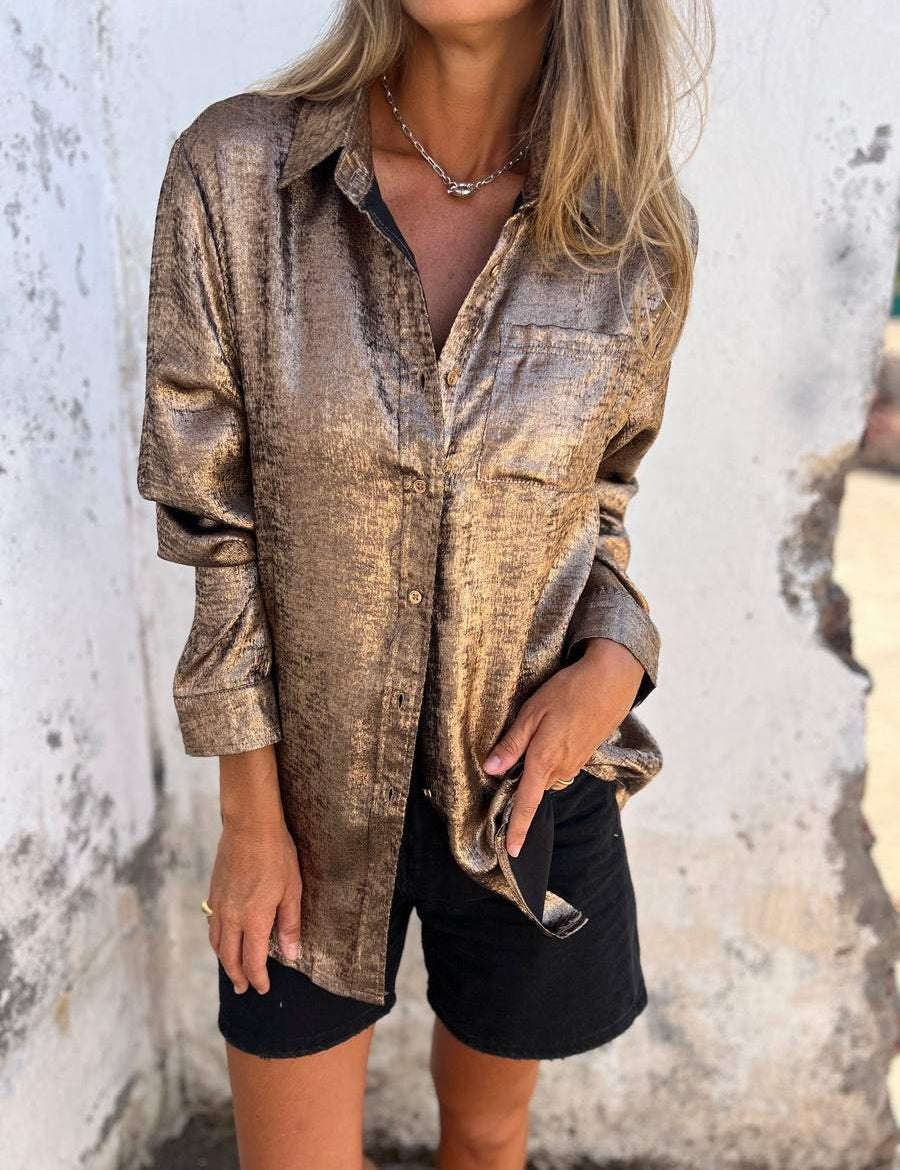 Ana | Metallic Trendy Blouse - OKOHOKO™ FASHION