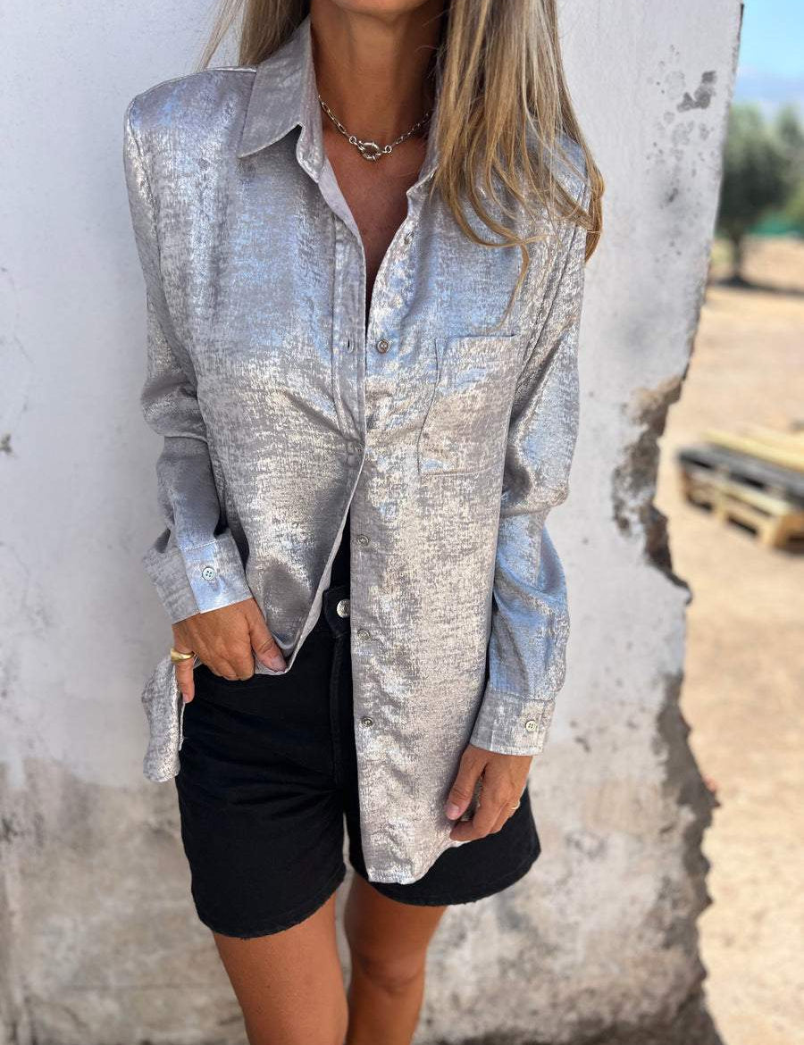 Ana | Metallic Trendy Blouse - OKOHOKO™ FASHION