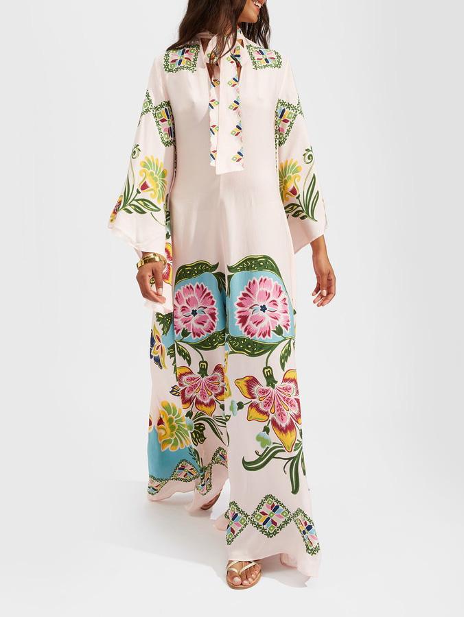 Exquisite Sunshine Floral Print Flowing Maxi Dress Dresses