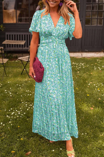 Madeline™ | Long Floral Summer Dress Green Dresses