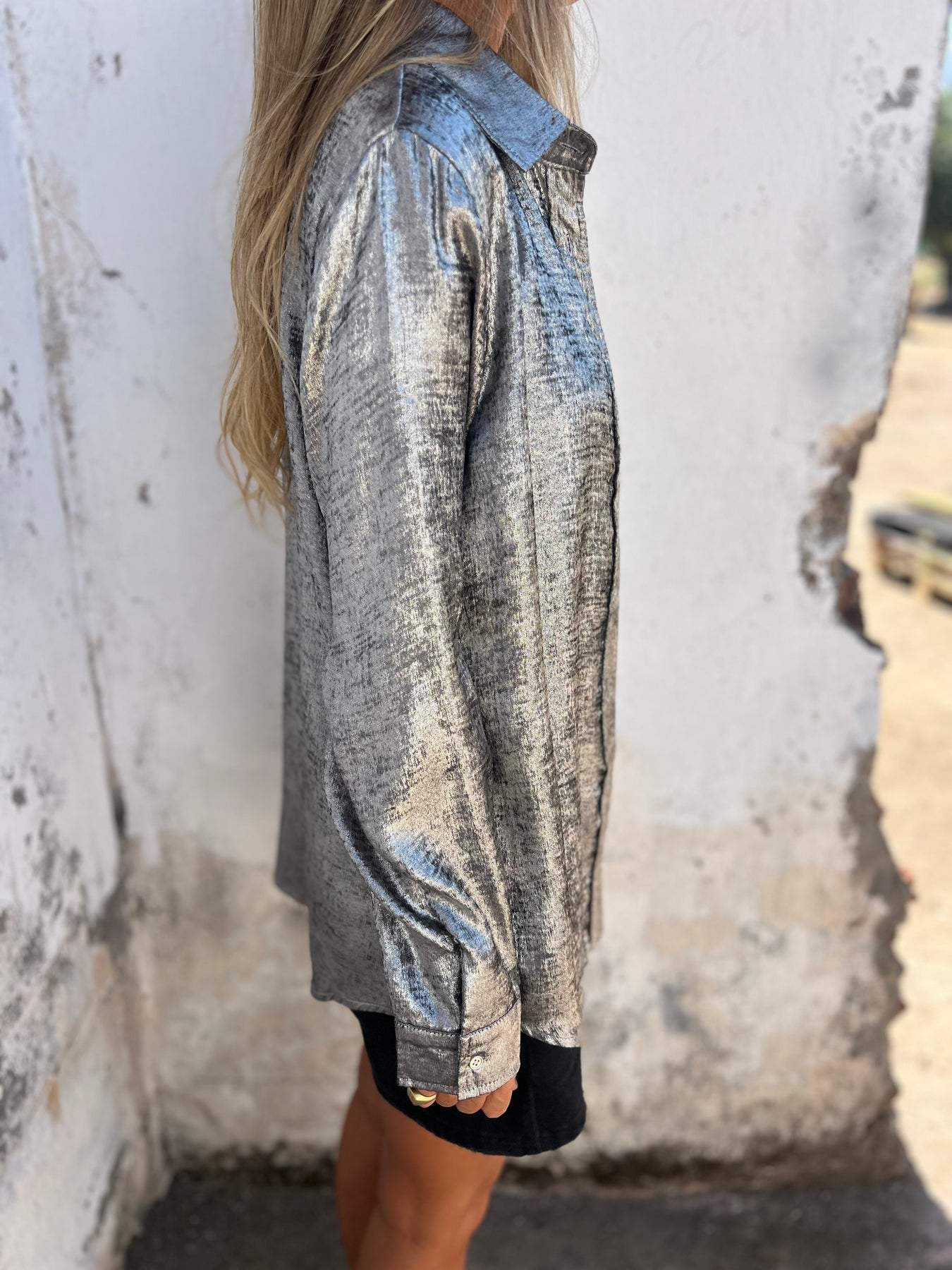 Ana | Metallic Trendy Blouse Blouse